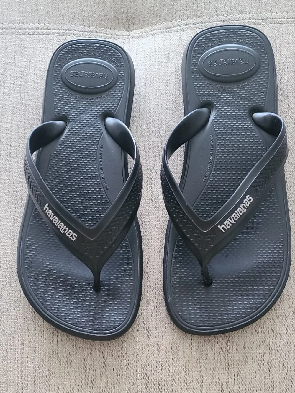 Havaianas Men’s Black Logo Thong Flip Flops
